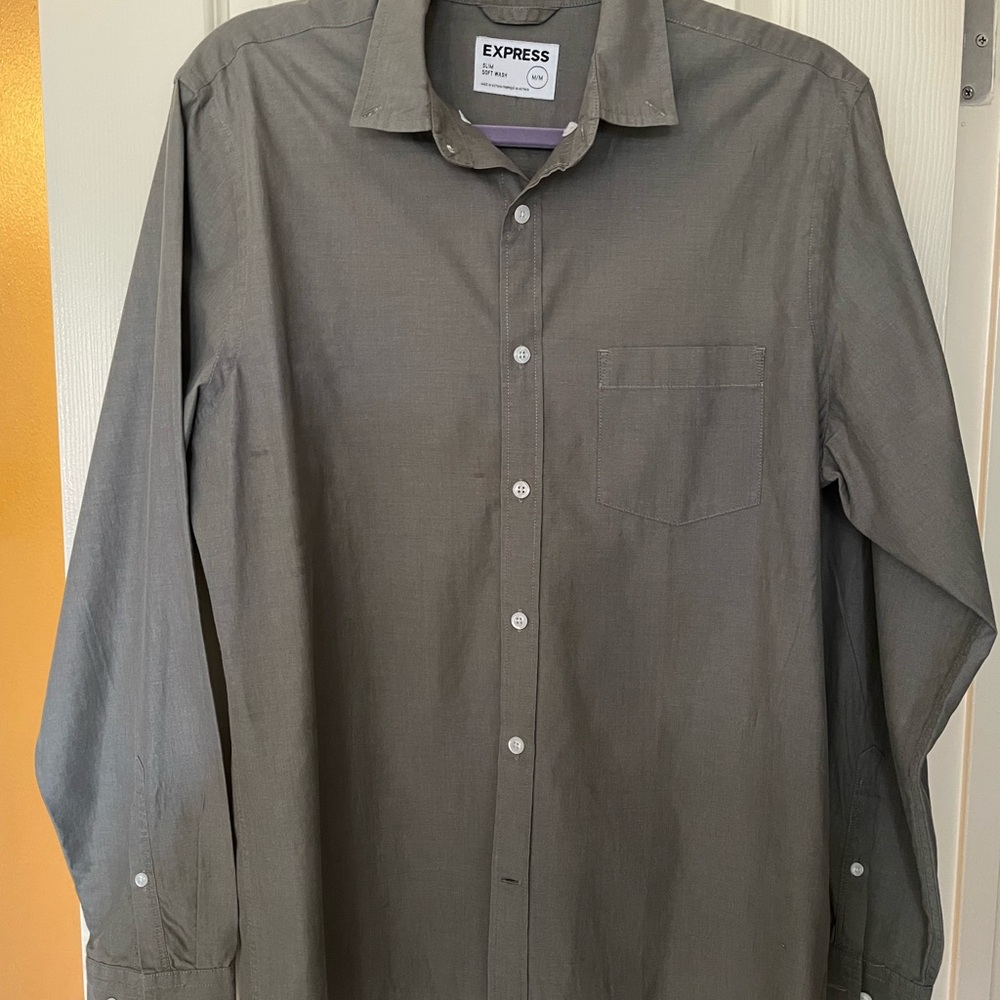Express Men's Charcoal Dress Shirt